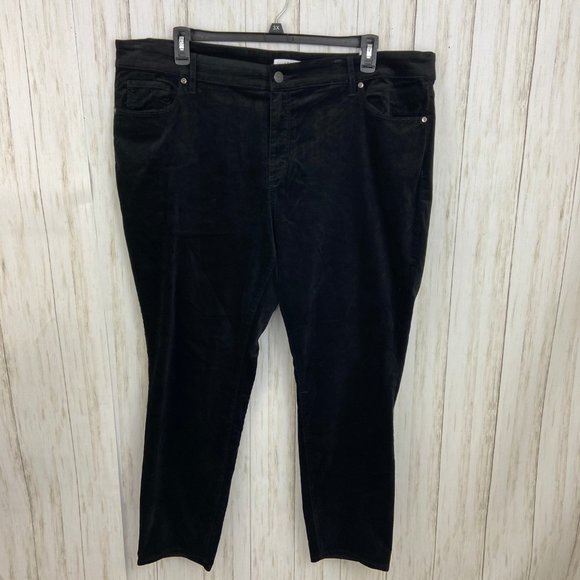 Loft Plus Size Black Velvet Skinny Jeans - Picture 2 of 6